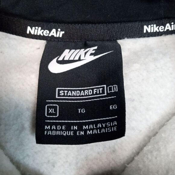 Nike Air Sweatshirt Boys XL Gray Hoodie Logo Zip Up Street wear Active Pockets - Picture 6 of 11